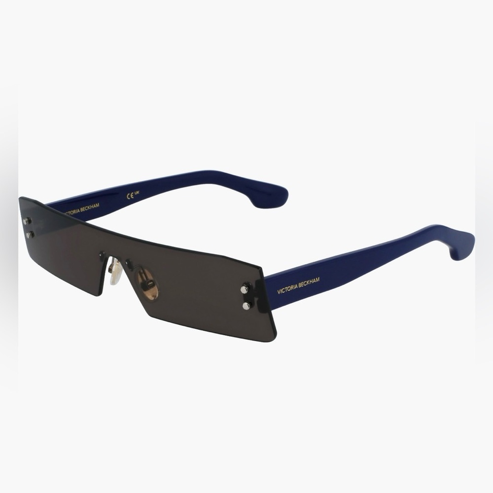 Victoria Beckham Blue Temple Black Shield Sunglasses